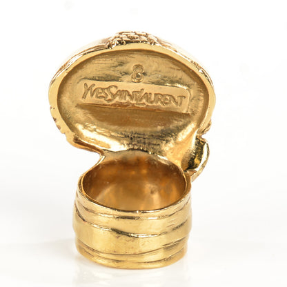 Saint Laurent Glass Cabochon Arty Ovale Ring 8 Plum 3 of 5