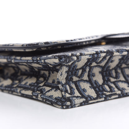Christian Dior Oblique Saddle Chain Pouch Blue 8 of 9