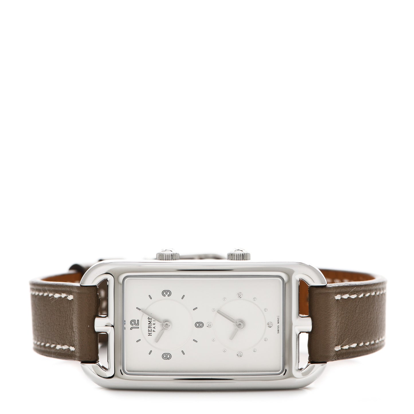 Stainless Steel Swift 22mm Nantucket Dual Time Quartz Watch Etoupe
