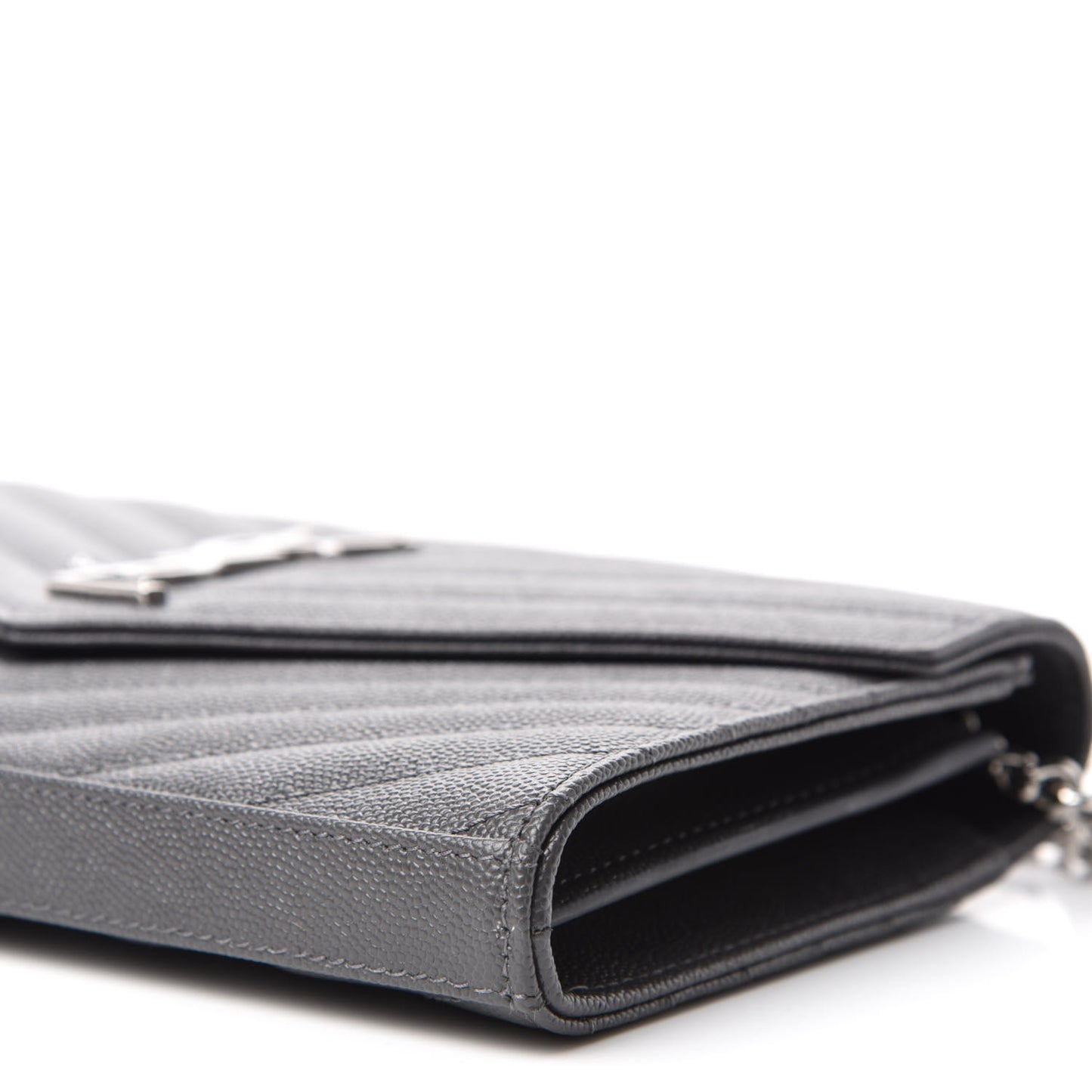 Grain De Poudre Matelasse Chevron Monogram Chain Wallet Storm