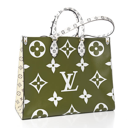 Louis Vuitton Monogram Giant Onthego GM Kaki Beige 2 of 9