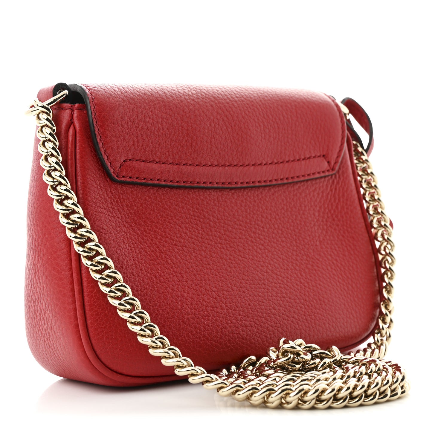 Pebbled Calfskin Small Soho Flap Crossbody Red