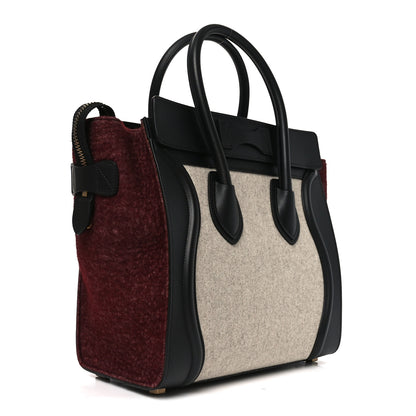 Celine Felt Smooth Calfskin Micro Tri-Color Luggage Brown Black 3 of 9