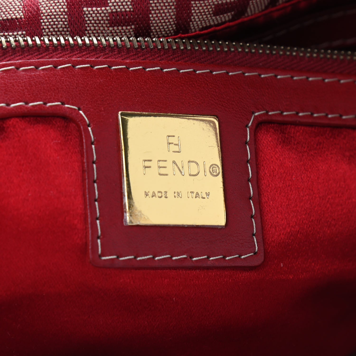 Fendi Zucchino Mama Baguette Double Flap Red 6 of 9