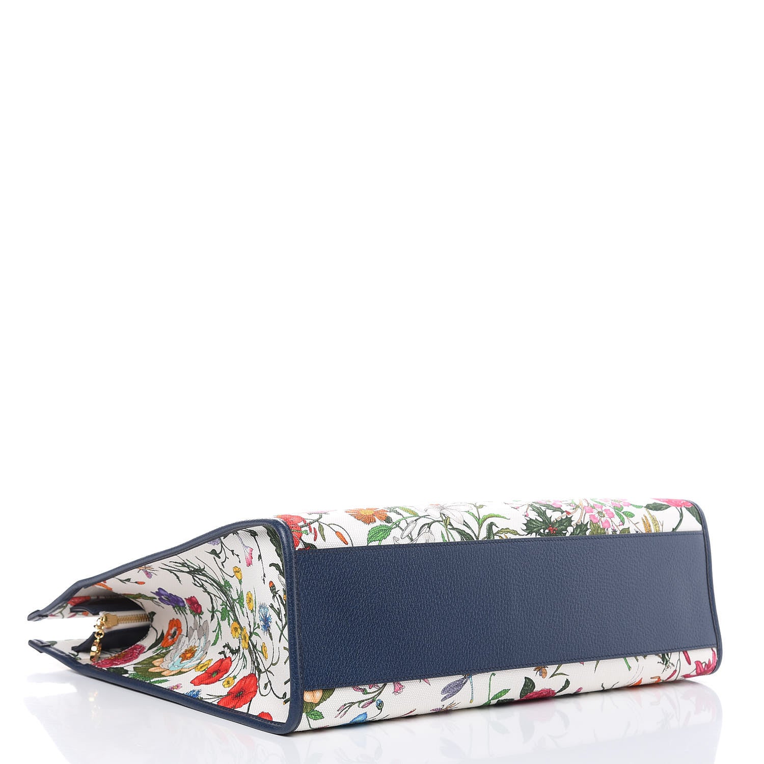 Gucci Canvas Large Flora Tote Navy Multicolor 4 of 10