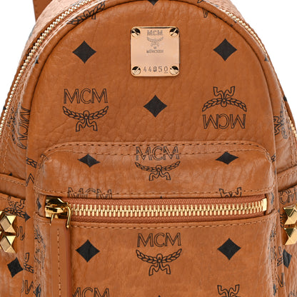 MCM Visetos Side Stud X-Mini Stark Backpack Cognac 8 of 10