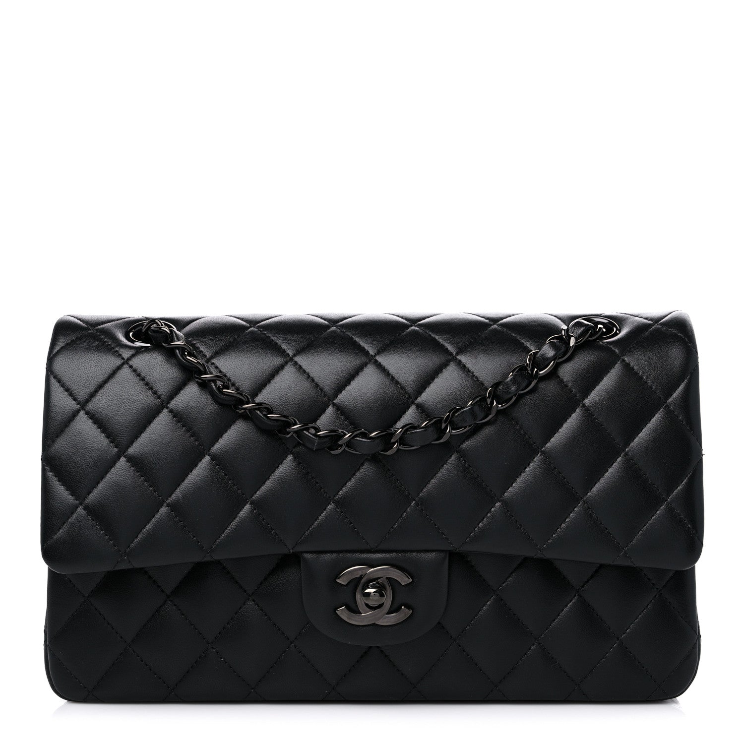 Chanel Lambskin Quilted Medium Double Flap So Black 1 of 12
