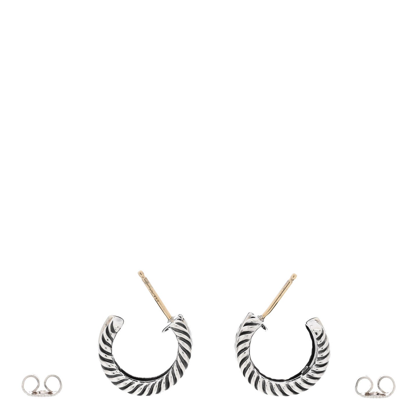 Sterling Silver 14K Yellow Gold 16mm Cable Classics Hoop Earrings
