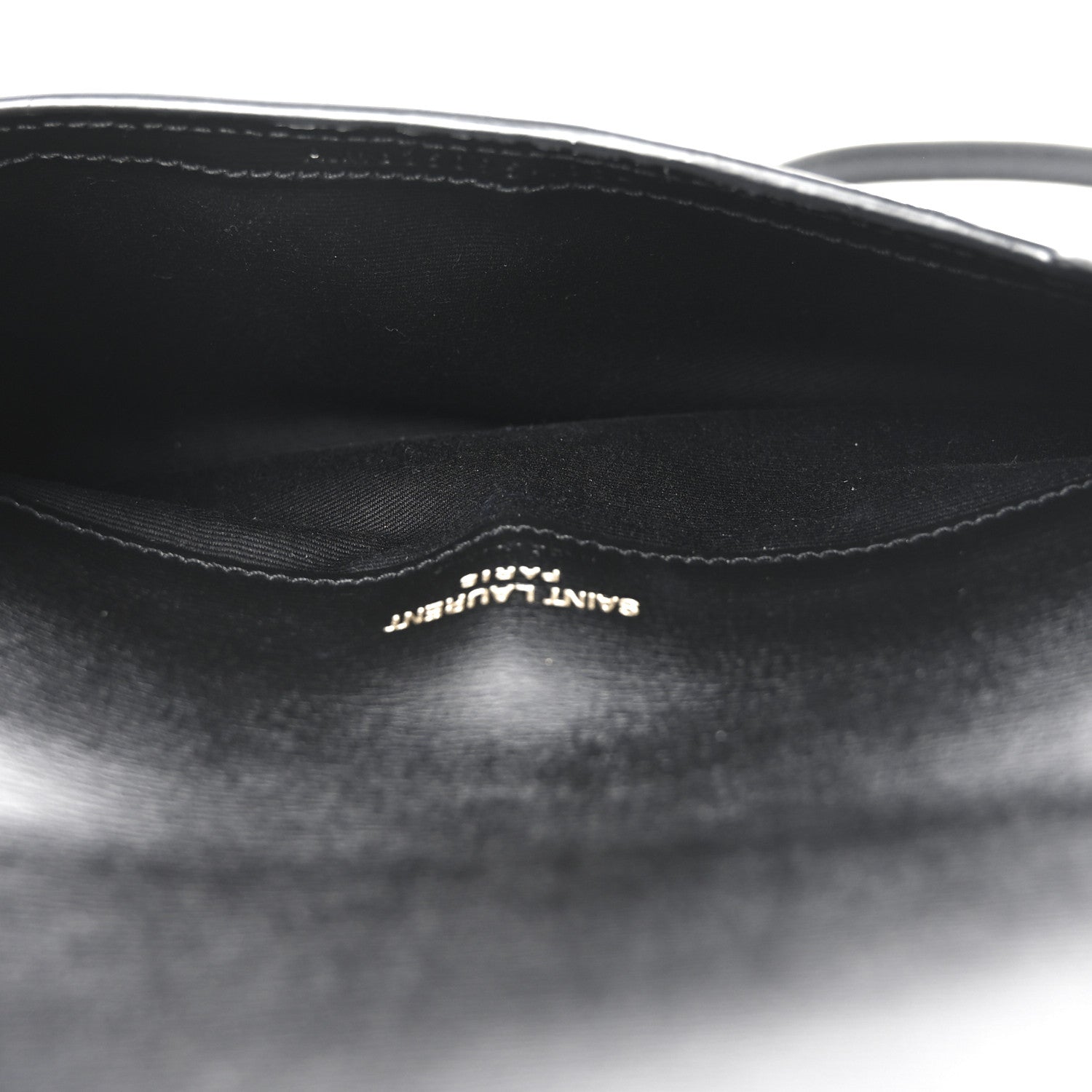 Saint Laurent Calfskin Monogram Cassandre Phone Holder With Strap Black 5 of 10