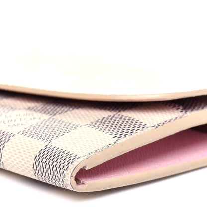 Louis Vuitton Damier Azur Emilie Wallet Rose Ballerine 11 of 14