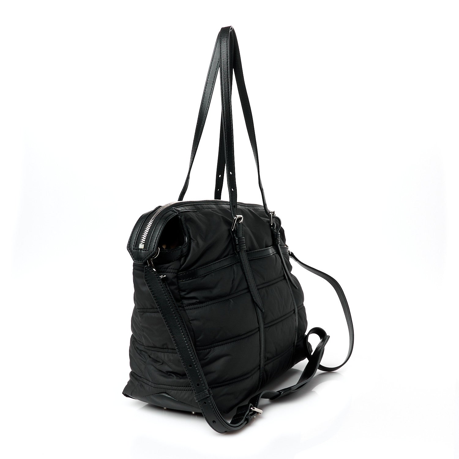 Burberry Nylon House Check Quilted Abbey Diaper Bag Black 3 of 10