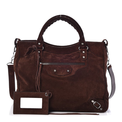 Balenciaga Baby Daim Suede Classic Silver Hardware Velo Brown 1 of 8