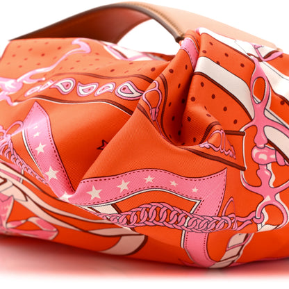 Hermes Silk Balusoie Vache Hunter La Promenade du Matin Bandana Bag Orange Poppy Fauve 8 of 9