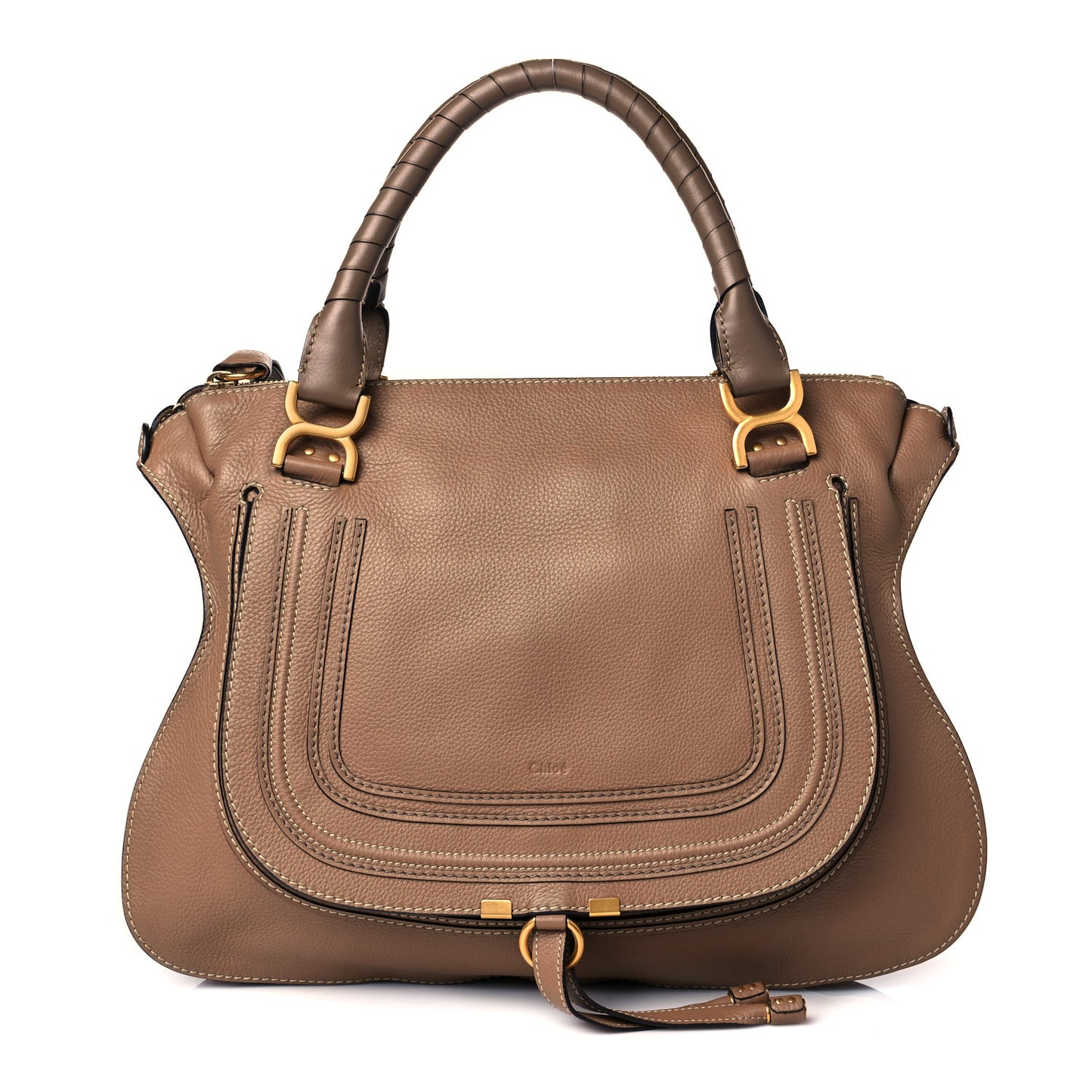 Calfskin Large Marcie Satchel Nut