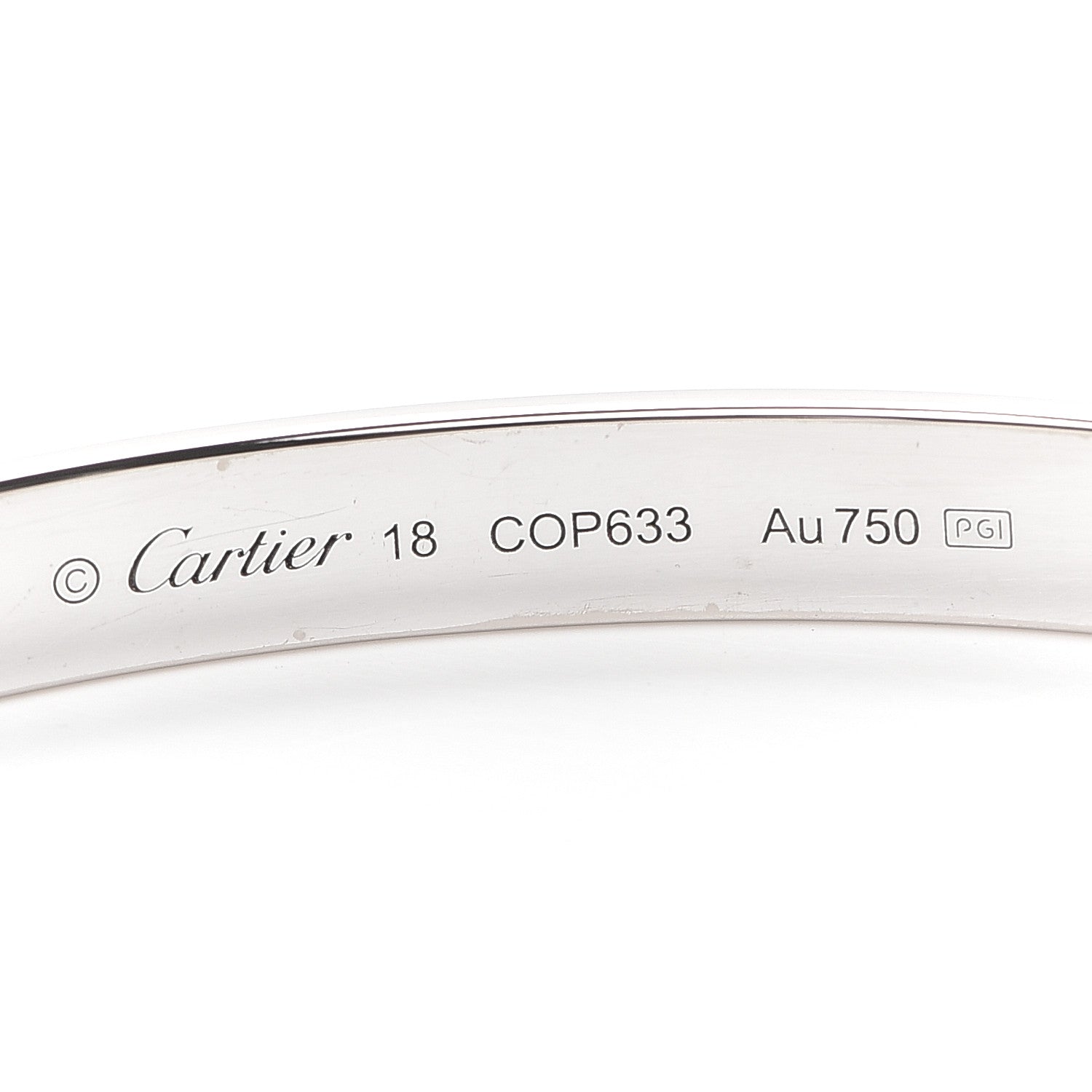 Cartier 18K White Gold LOVE Cuff Bracelet 18 4 of 5