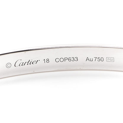 Cartier 18K White Gold LOVE Cuff Bracelet 18 4 of 5