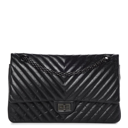 Chanel Aged Calfskin Chevron Quilted 2.55 Reissue 226 So Black 1 of 10