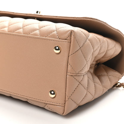 Chanel Caviar Quilted Small Coco Handle Flap Beige 10 of 10