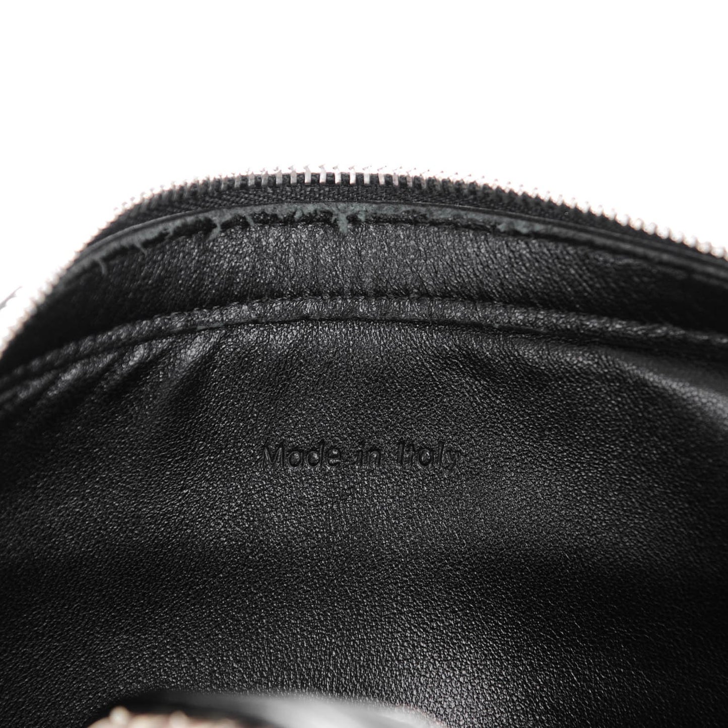Python Nappa Calfskin Dragonne Pouch Clutch Natural Black
