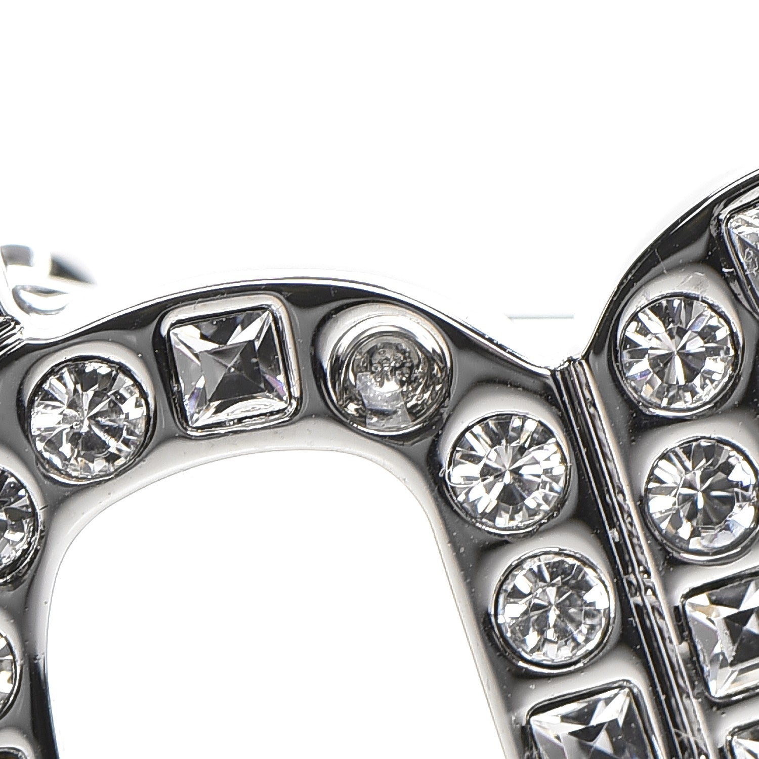 Chanel Strass Crystal Peace Sign Emoji Brooch Silver 5 of 6