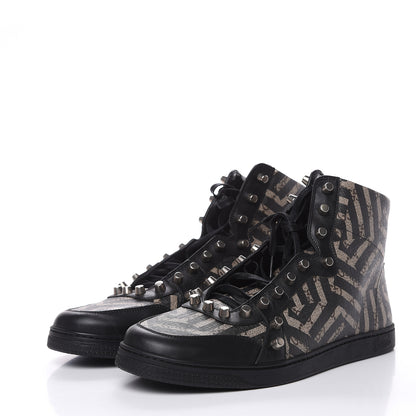 Gucci GG Supreme Monogram Caleido Studded Mens High Top Sneakers 10 Black 3 of 7