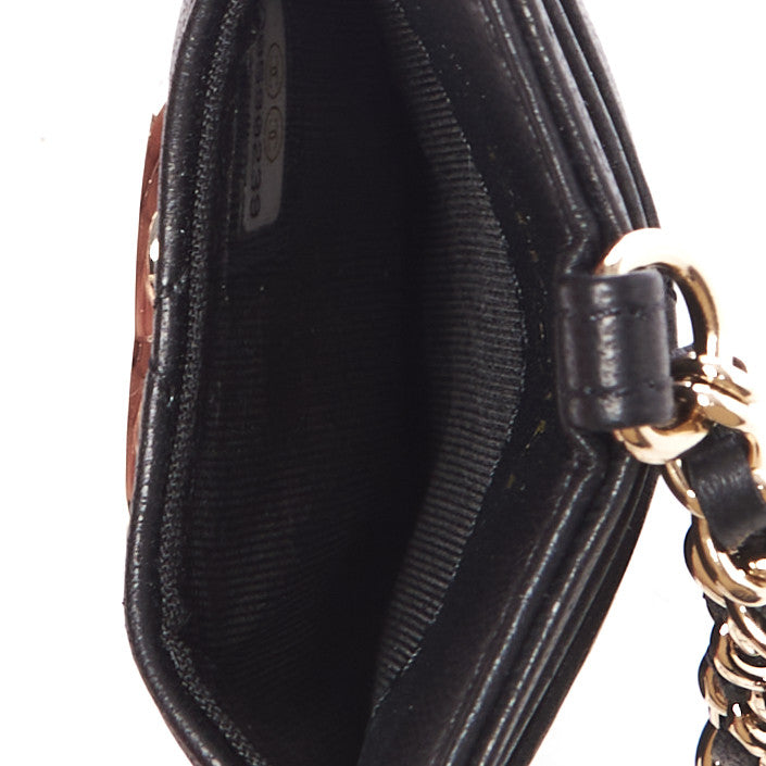Chanel Lambskin Quilted Card Holder On Chain Black 6 of 8