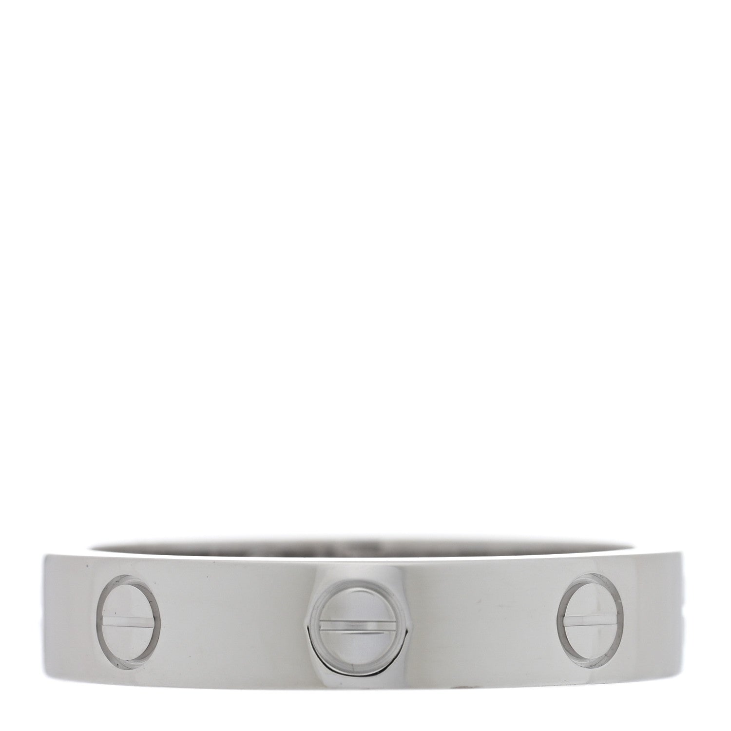 Cartier 18K White Gold Diamond 4mm LOVE Wedding Band Ring 54 7 3 of 4