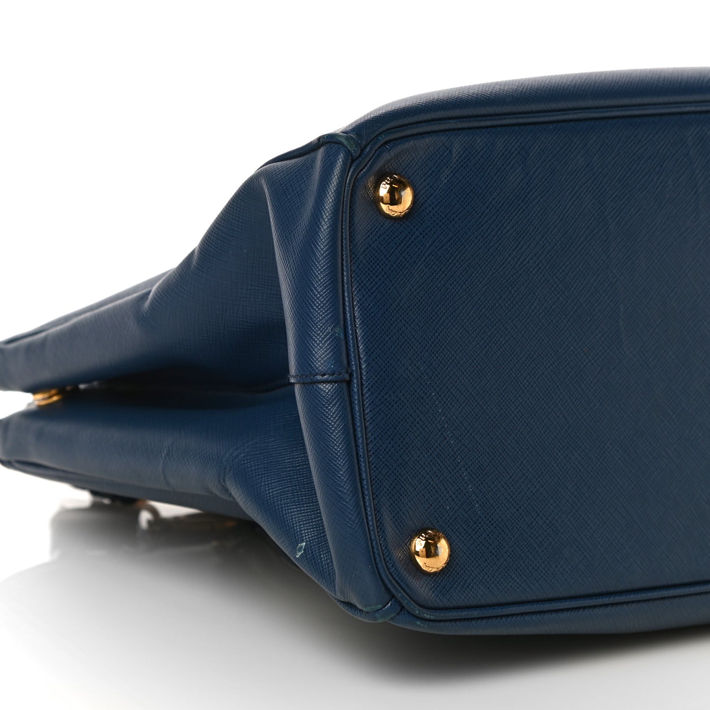 Saffiano Lux Medium Double Zip Tote Bluette