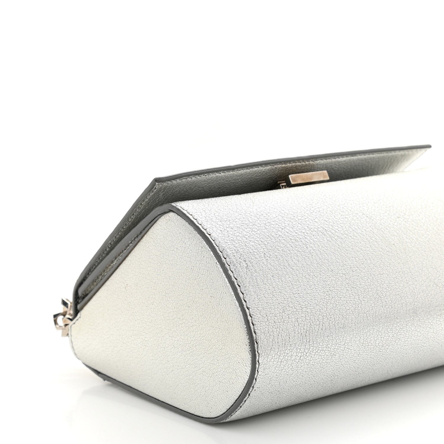 Givenchy Metallic Calfskin Mini Pandora Box Chain Crossbody Bag Silver 8 of 9