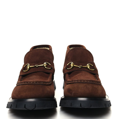 Gucci Suede Shearling Mens Harald Horsebit Ankle Boots 11 Light Brown Butterscotch 2 of 8