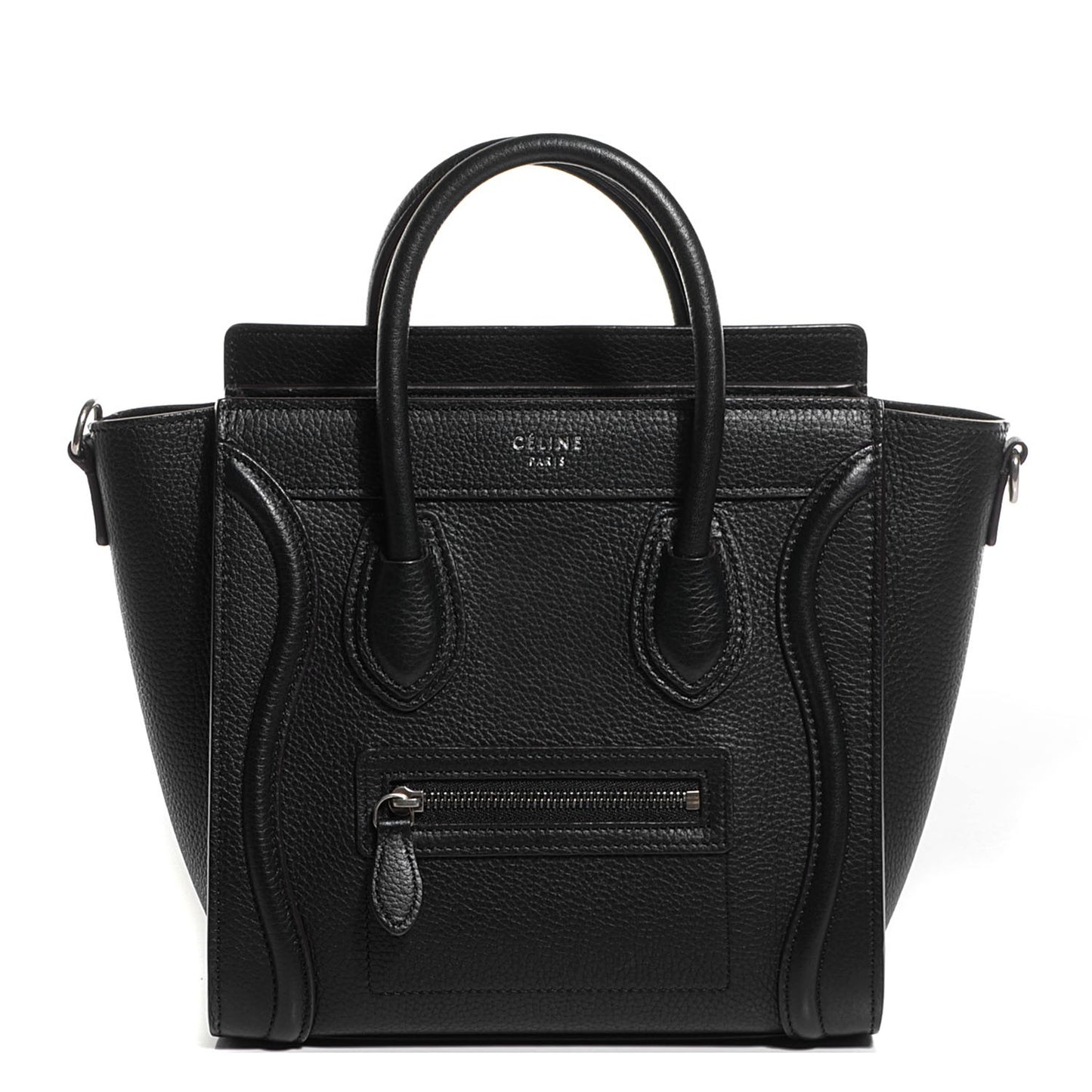Drummed Calfskin Nano Luggage Black