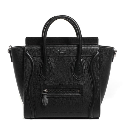 Celine Drummed Calfskin Nano Luggage Black 1 of 9