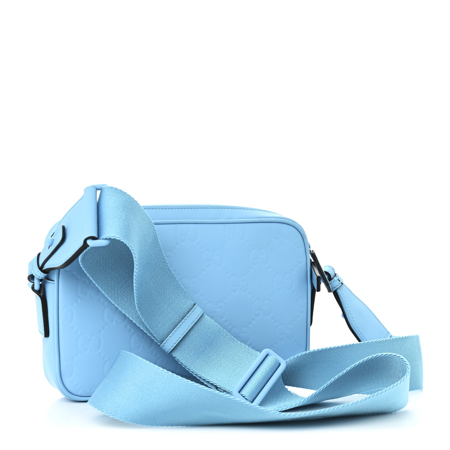 Rubber Effect Monogram GG Crossbody Bag Bright Blue