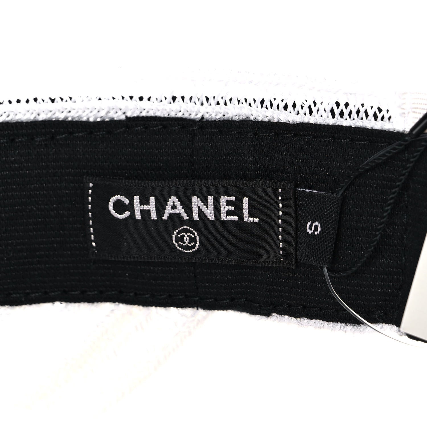 Chanel Abaca Cotton Ribbon Visor S Ecru White 7 of 7