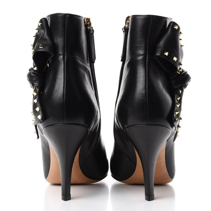 Valentino Garavani Calfskin Rockstud Bow Embellished Ankle Booties 37.5 Black 7 of 10