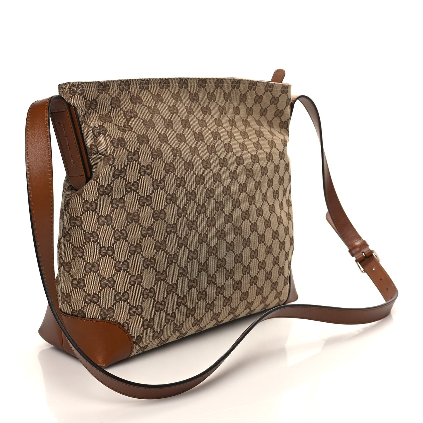 Monogram Large Flat Messenger Bag Brown