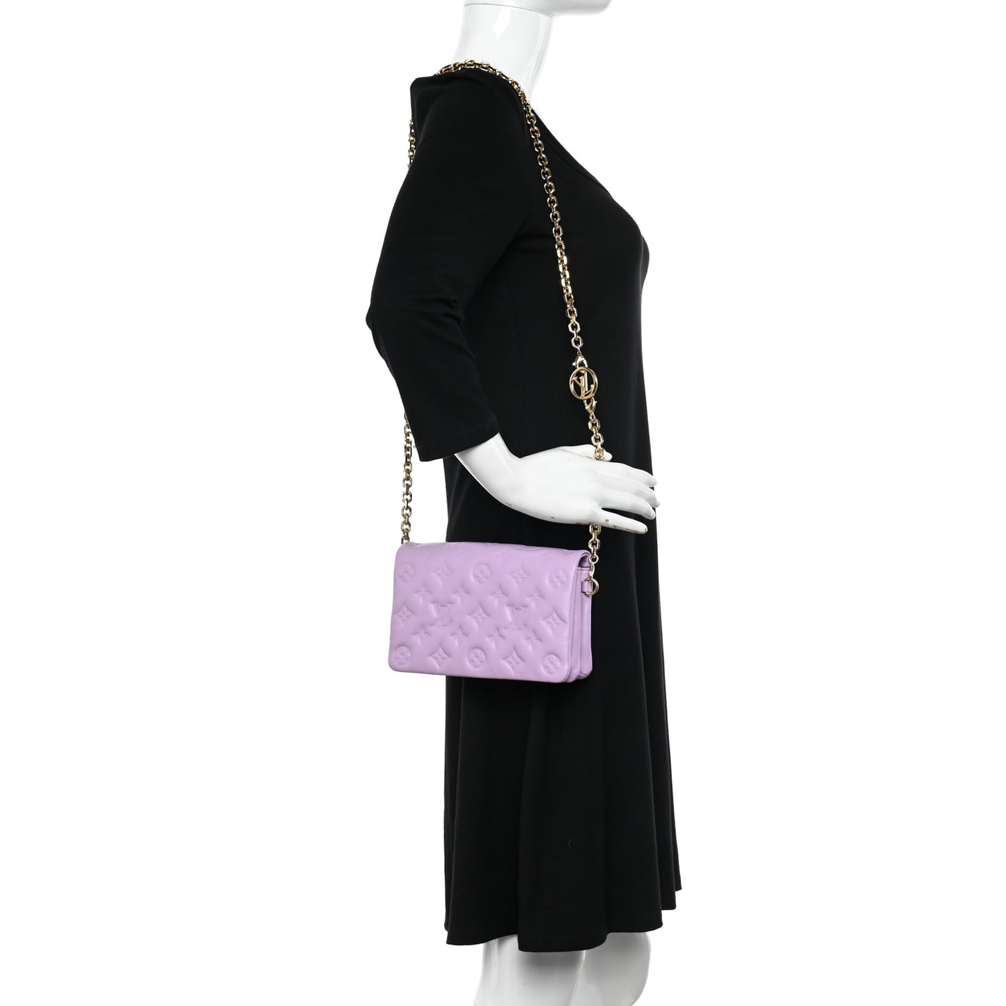 Lambskin Embossed Monogram Pochette Coussin Parme