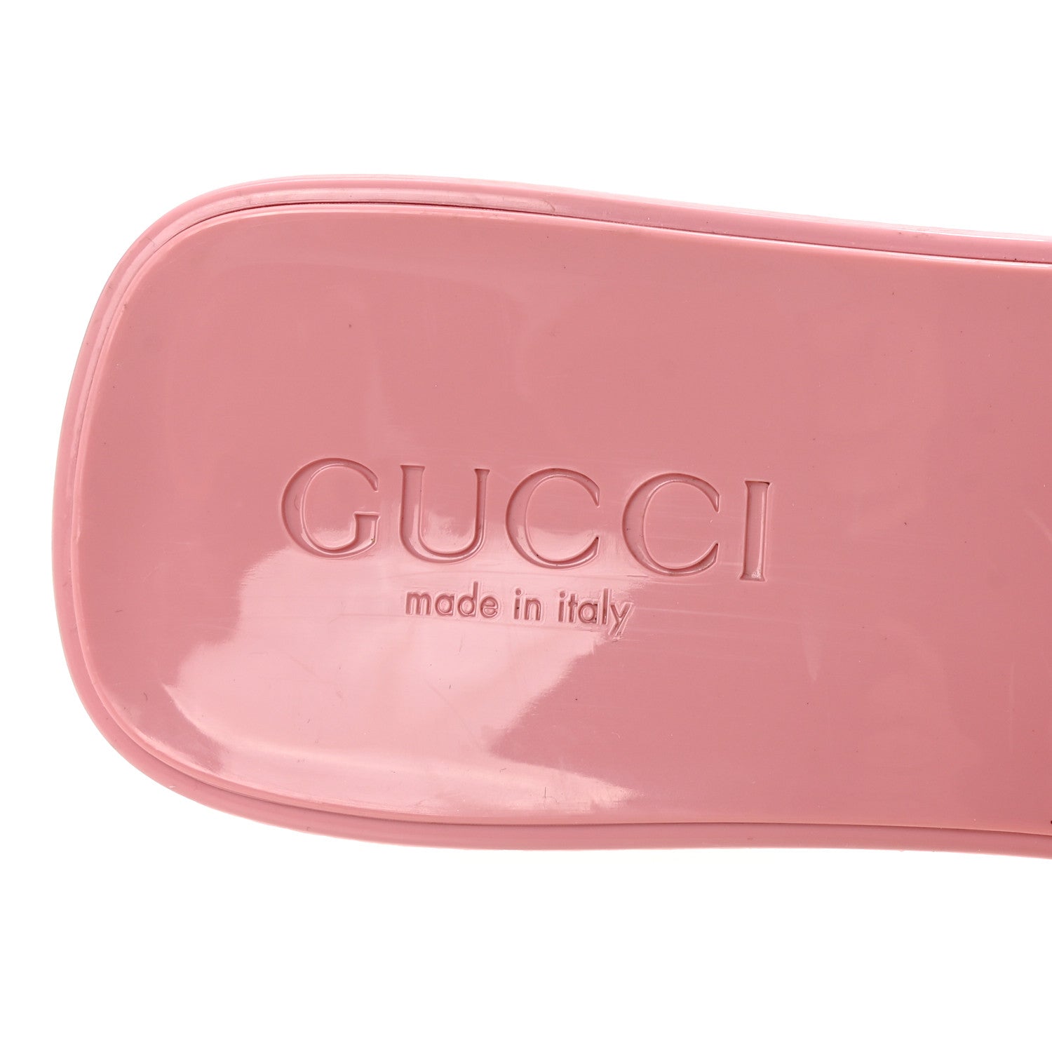 Gucci Rubber Gucci Logo Womens Platform 20/60mm Slide Sandals 35 Wild Rose 8 of 9