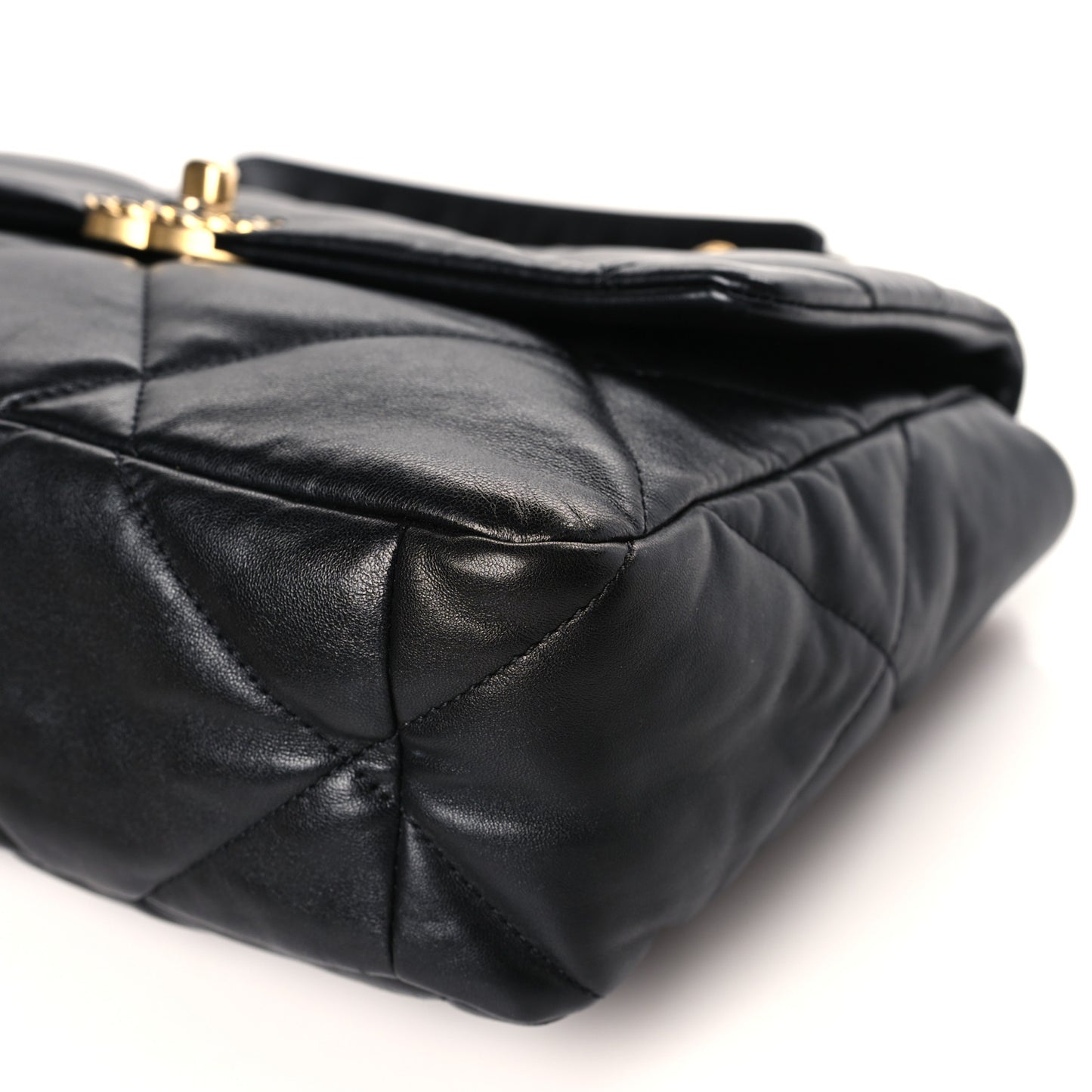 Lambskin Quilted Large Chanel 19 Flap Black