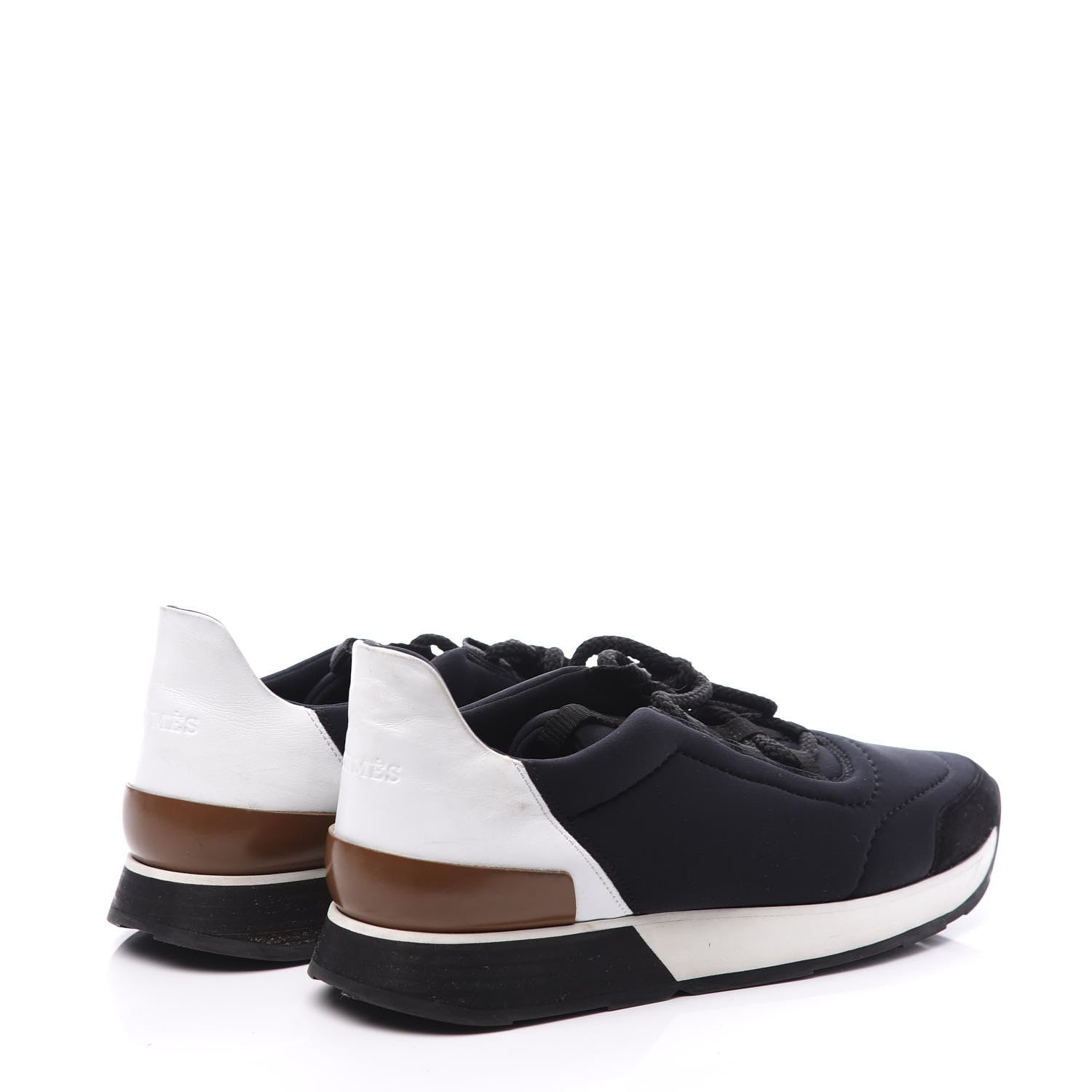 Hermes Technical Canvas Womens Miles Sneakers 39 Marine White 4 of 10