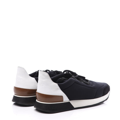 Hermes Technical Canvas Womens Miles Sneakers 39 Marine White 4 of 10