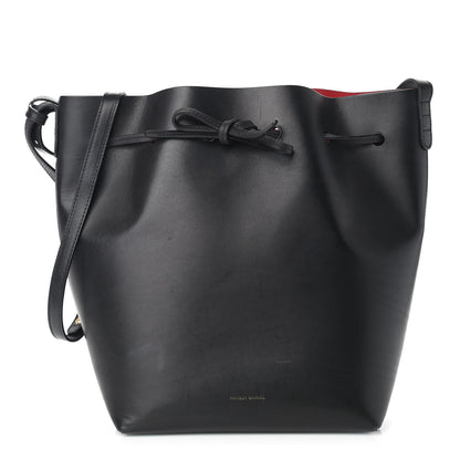 Mansur Gavriel Vegetable Tanned Calfskin Bucket Bag Black Flamma 3 of 15