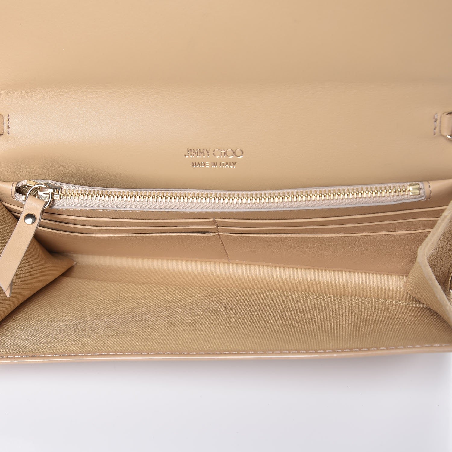 Jimmy Choo Patent Milla Wallet on Chain Nude 5 of 7