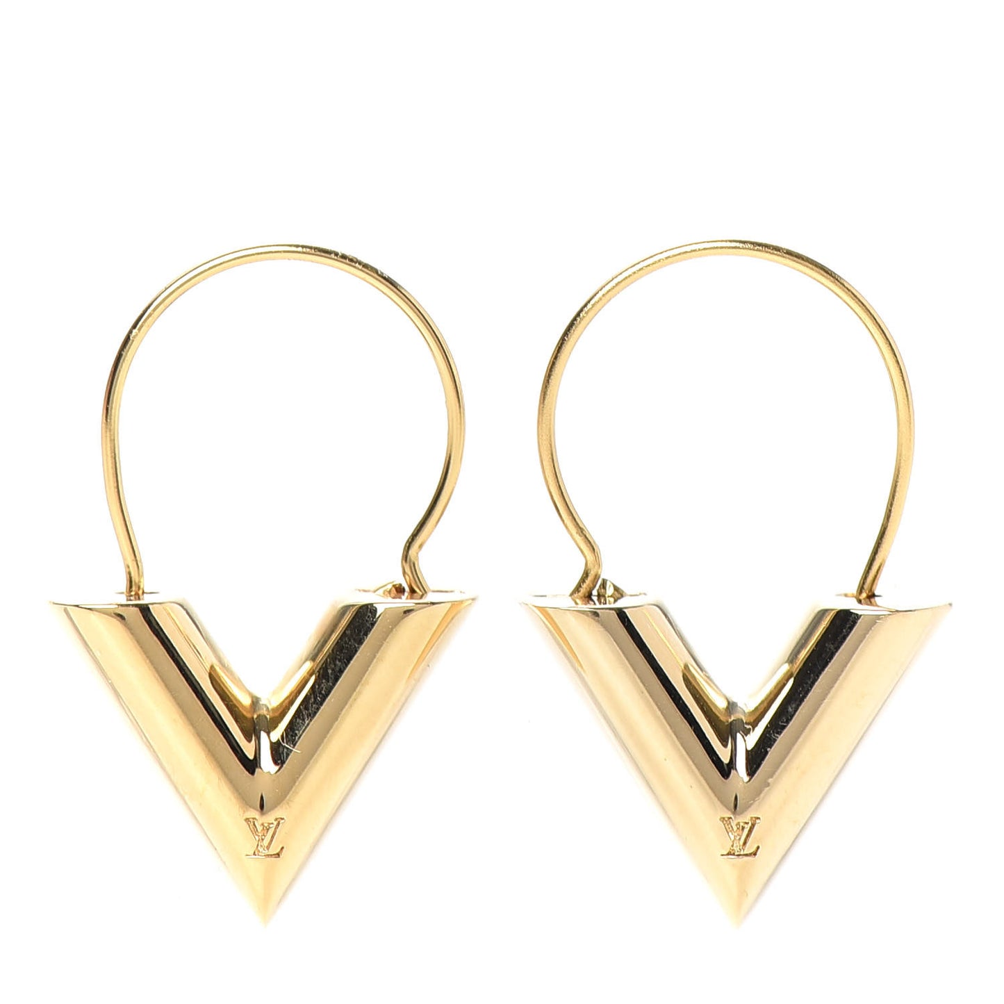 Brass Essential V Hoop Earrings Gold
