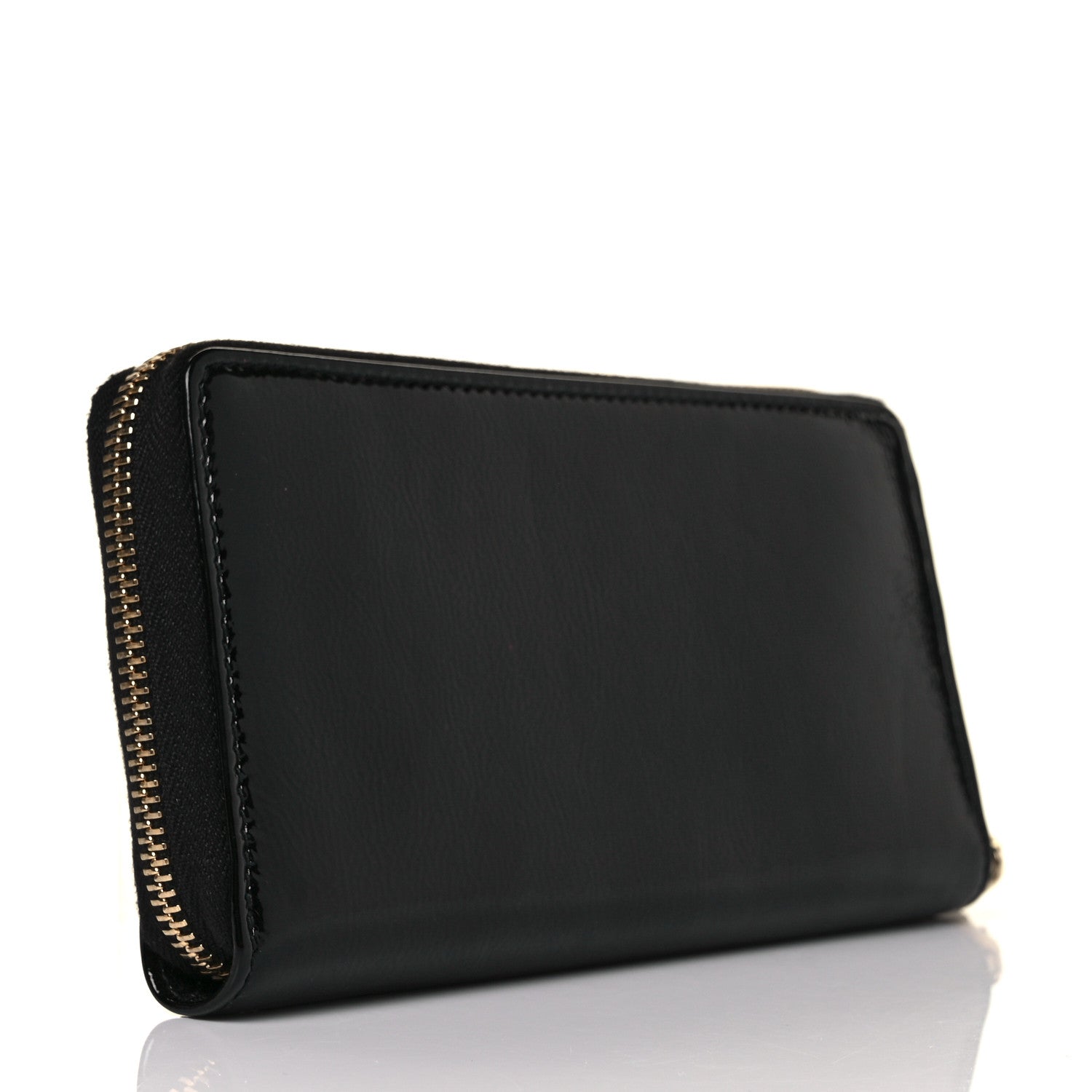 Gucci Patent Calfskin Soho Zip Around Wallet Black 3 of 9