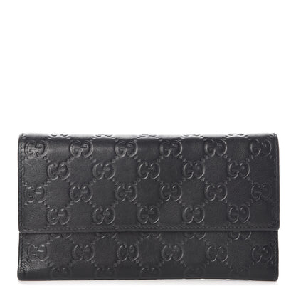 Gucci Guccissima Continental Flap Wallet Black 1 of 12