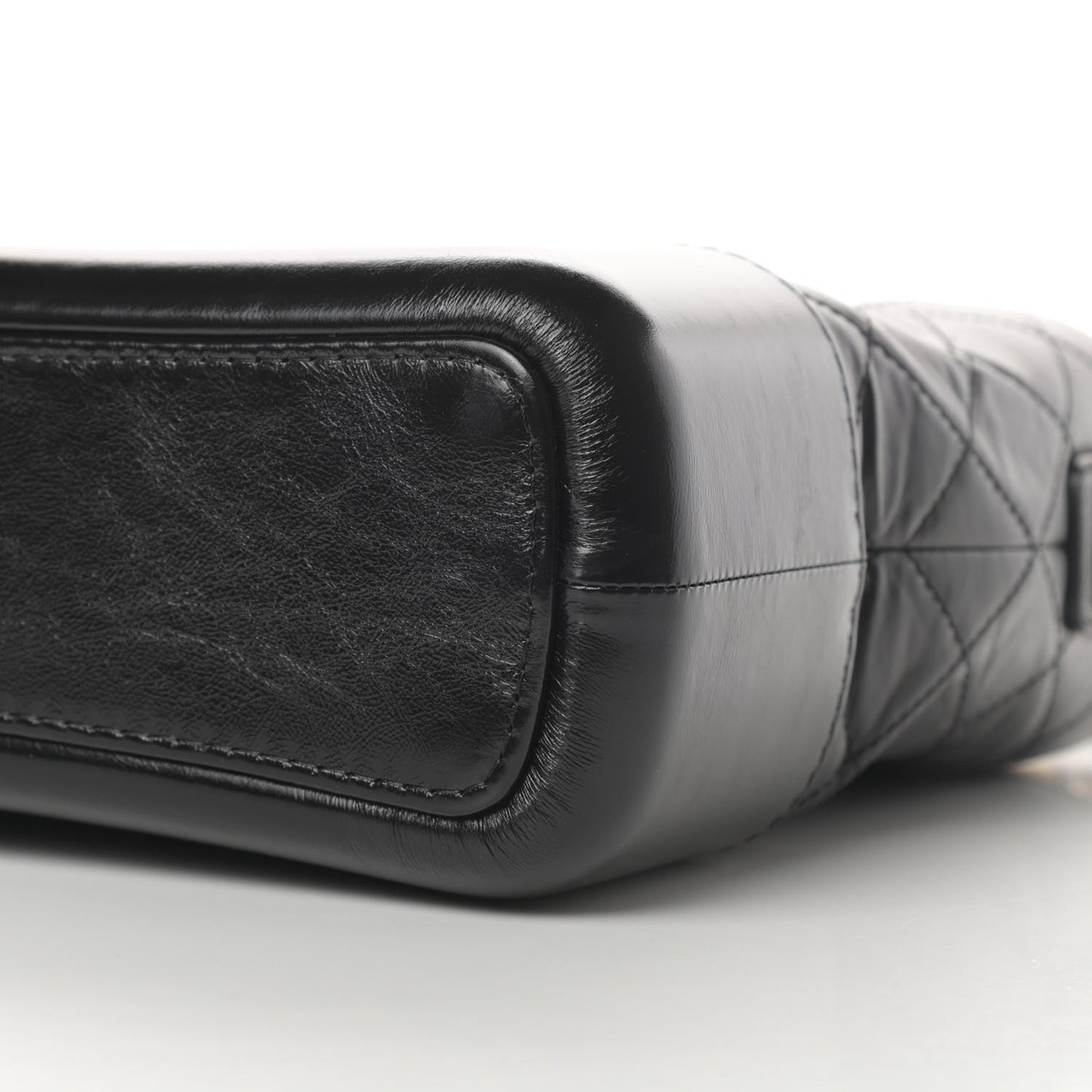 Aged Calfskin Quilted Medium Gabrielle Hobo Black