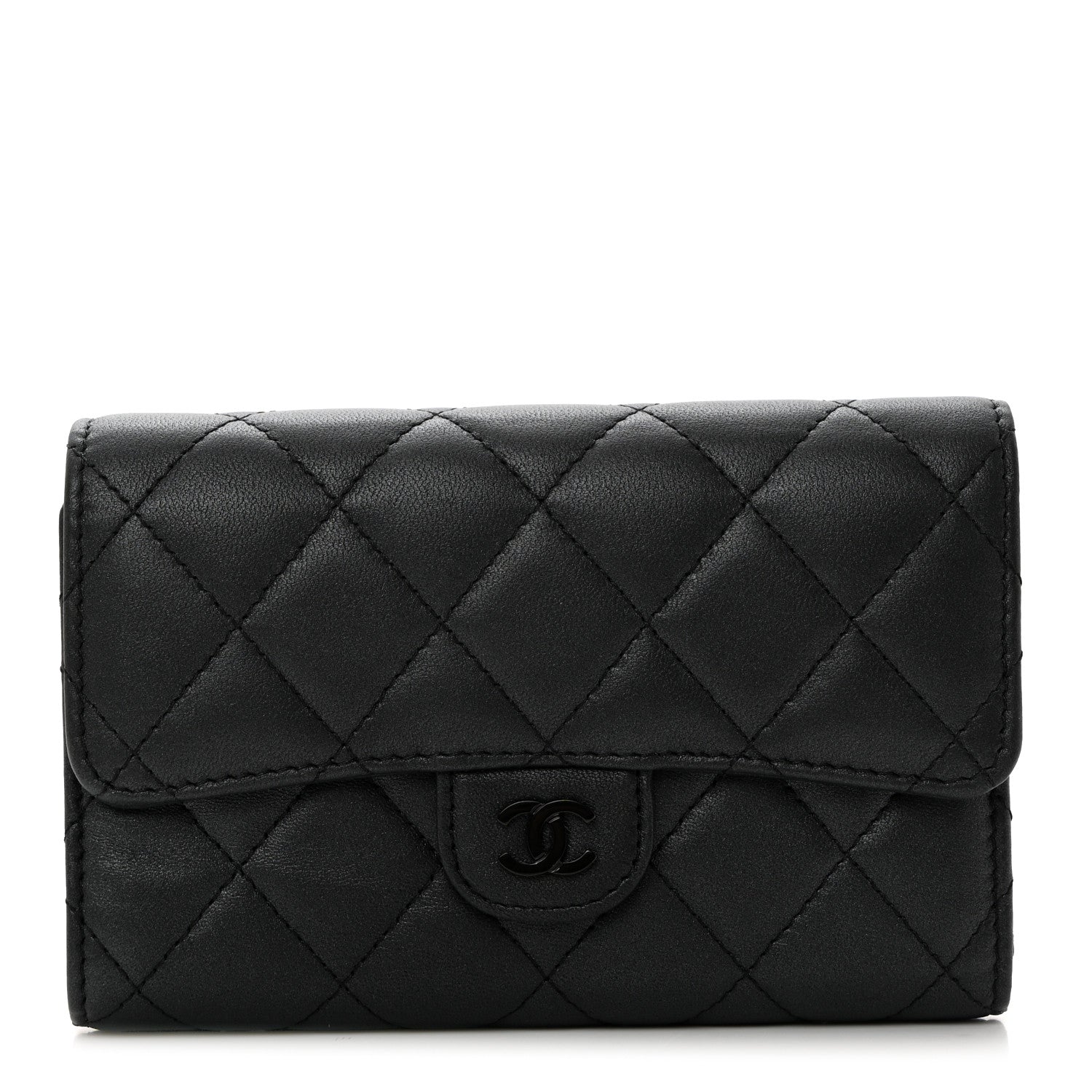 Chanel Lambskin Quilted Medium Flap Wallet So Black 1 of 9