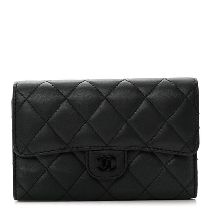 Chanel Lambskin Quilted Medium Flap Wallet So Black 1 of 9