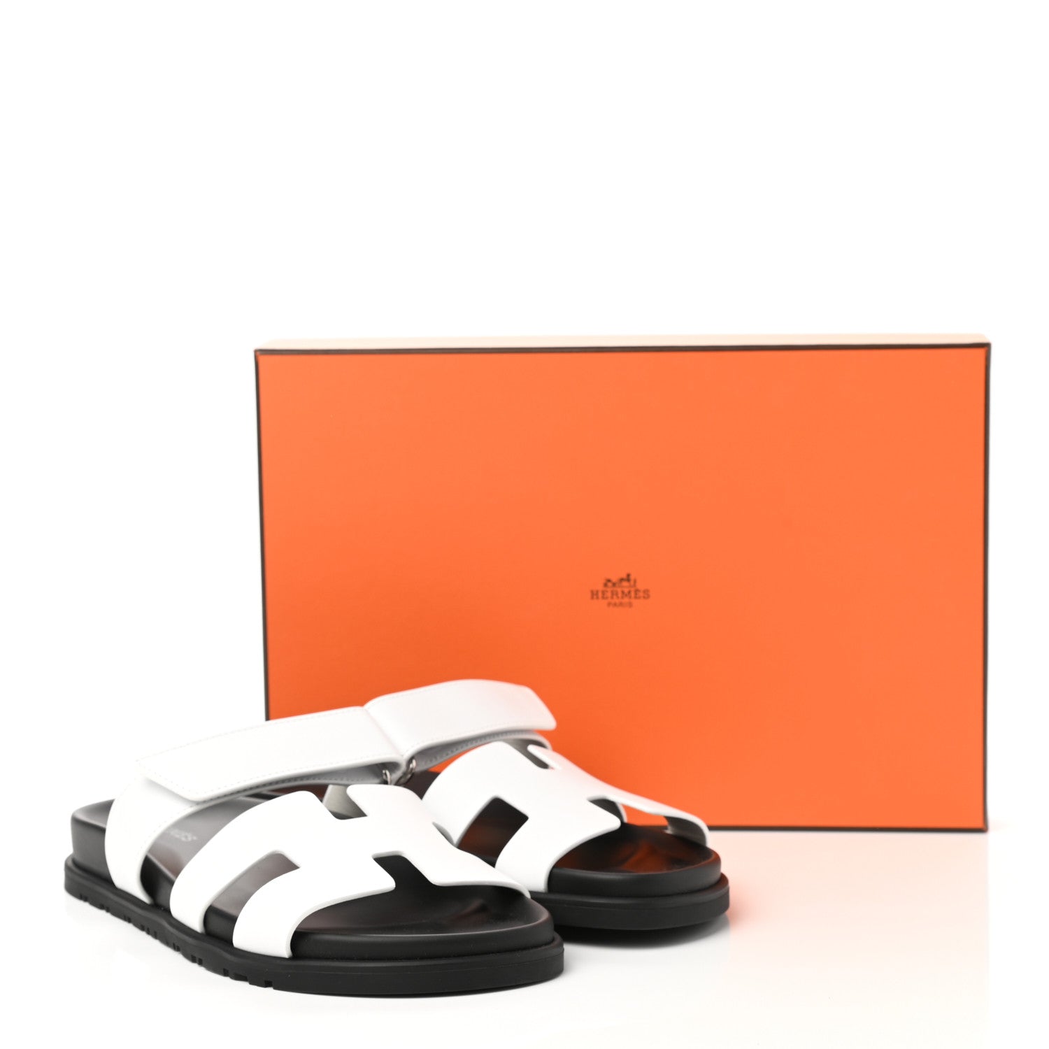 Hermes Calfskin Womens Chypre Sandals 37 White 9 of 9